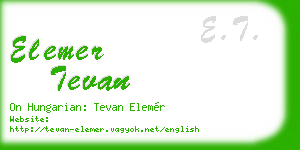 elemer tevan business card